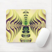 Lindgrüne fraktale Symmetrie abstrakte Kunst Mousepad (Mit Mouse)