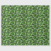 Lindgrüne Leopardenprint-Muster Gepard Flecken Geschenkpapier (Flach)