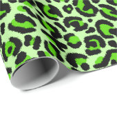 Lindgrüne Leopardenprint-Muster Gepard Flecken Geschenkpapier (Rolleneckpunkt)