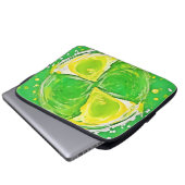 Lindgrüne Spirale Laptopschutzhülle (Vorne Knopf)