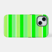 Lindgrüne Streifen iPhone 15 Hülle (Rückseite (Horizontal))