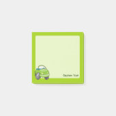 Lindgrüner Cartoon-Auto Post-it Klebezettel (Vorderseite)