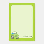 Lindgrüner Cartoon-Auto Post-it Klebezettel (Vorderseite)