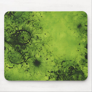 Lindgrüner Grunge mit schwarzen Akzenten Mousepad