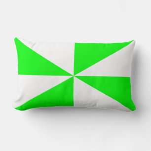 Lindgrünes und weißes Pinwheel Lendenkissen