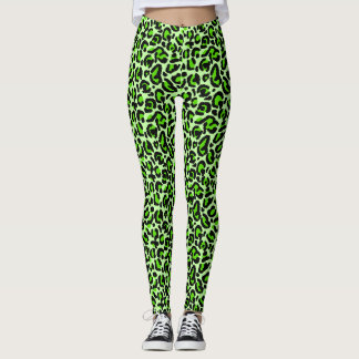Lindgrünes y2k-Leopardenmuster Leggings