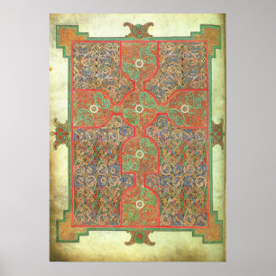 Lindisfarne Gospels Teppichseite A.D. 698 Poster