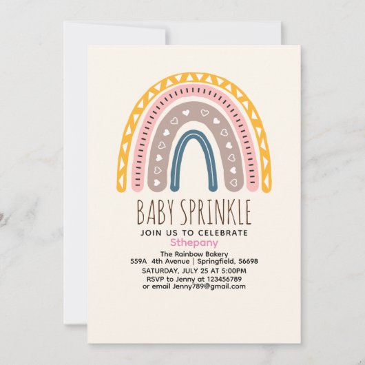 Lindo Arcoiris Boho Acuarela Multicolor Einladung (Vorderseite)