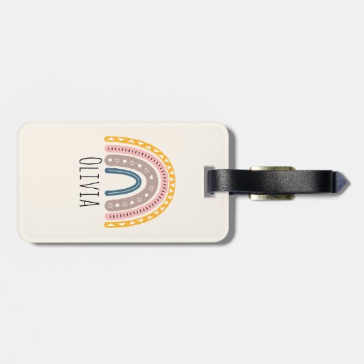 Lindo Arcoiris Boho Acuarela Multicolor Gepäckanhänger (Rückseite horizontal)