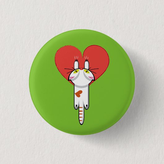 Lindo Gatito aferrado al amor. Gato, cat, kitten. Button (Vorderseite)