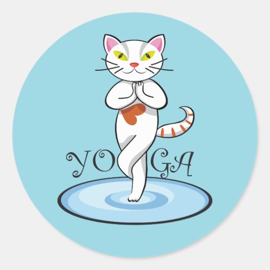 Lindo gato yoga runder aufkleber (Vorderseite)