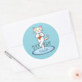 Lindo gato yoga runder aufkleber (Umschlag)