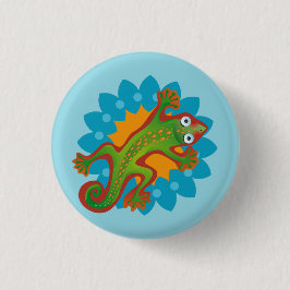Lindo Lagarto en flor, lizard Button