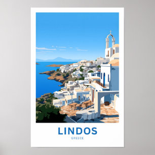 Lindos Greece Travel Print Poster