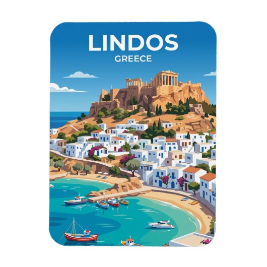 Lindos Griechenland Magnet (Vertikal)