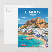 Lindos Griechenland Postkarte (Vorne/Hinten)