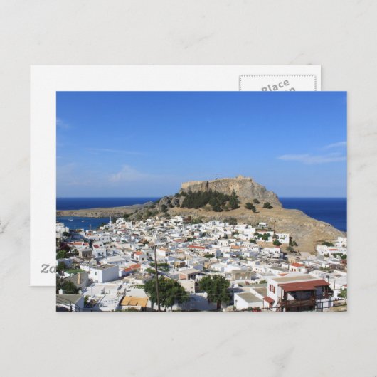 Lindos Postkarte (Vorne/Hinten)