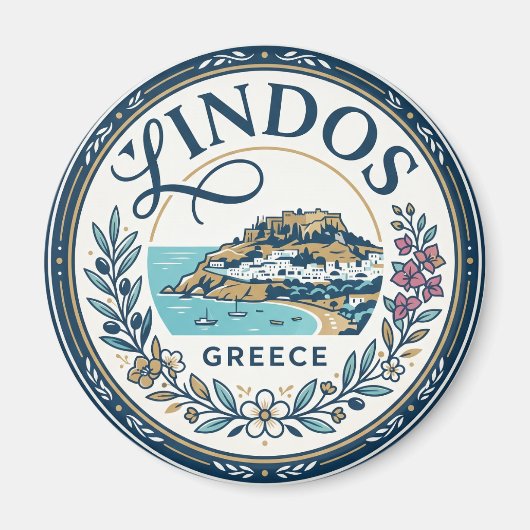 Lindos, Rhodos Griechenland Magnet (Vorne)