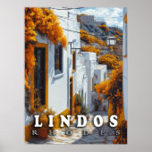 Lindos, Rhodos: Vintage griechische Architektur Poster (Vorne)