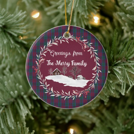 Lindsay Ancient Original Scottish Tartan Keramik Ornament (Baum)