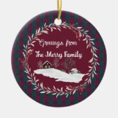 Lindsay Ancient Original Scottish Tartan Keramik Ornament (Vorne)