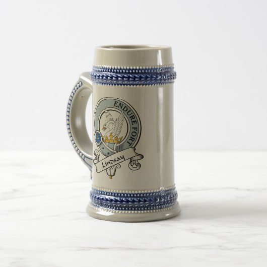 Lindsay-Clan-Abzeichen Bierglas (Vorderseite Links)
