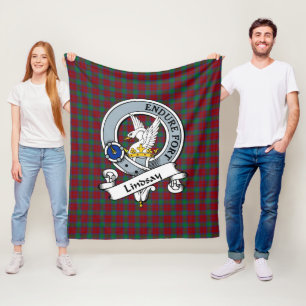 Lindsay Clan Abzeichen Tartan Kariert Fleecedecke
