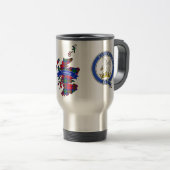 Lindsay Clan Abzeichen & Tartan Travel Mug Reisebecher (VorderseiteRechts)