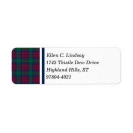 Lindsay Clan Maroon, Green und Blue Tartan