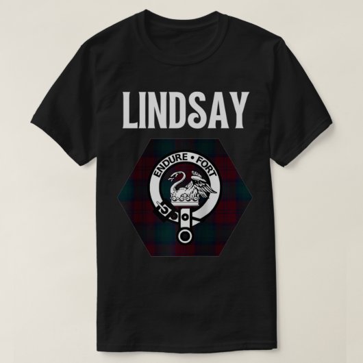 Lindsay Clan Scottish Name Coat of Arms Tartan  T-Shirt (Design vorne)