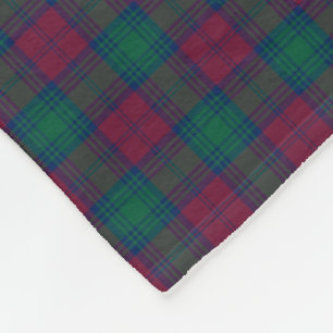 Lindsay-Clankastanienbrauner und grüner Tartan Fleecedecke