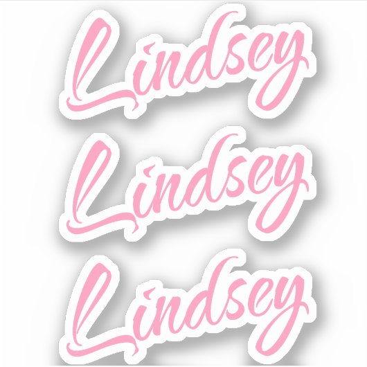 Lindsay Decorative Name in Pink x3 Aufkleber (Vorderseite)