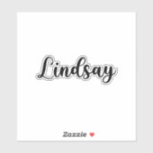Lindsay Name - Handgeschriebene Kalligrafie Aufkleber (Blatt)