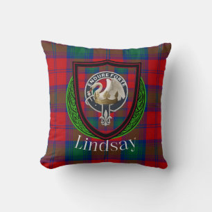 Lindsay schottischer Clan Tartan & Wappen Kissen