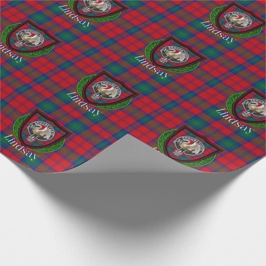 Lindsay Scottish Clan Tartan & Crest Geschenkpapier (Ecke)