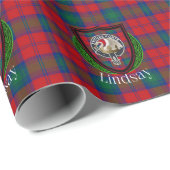 Lindsay Scottish Clan Tartan & Crest Geschenkpapier (Rolleneckpunkt)