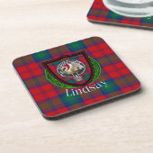 Lindsay Scottish Clan Tartan & Crest Getränkeuntersetzer (Linke Seite)