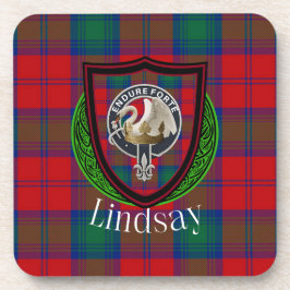 Lindsay Scottish Clan Tartan & Crest Getränkeuntersetzer