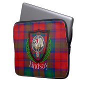 Lindsay Scottish Clan Tartan & Crest Laptopschutzhülle (Vorderseite Links)
