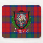 Lindsay Scottish Clan Tartan & Crest Mousepad (Vorne)