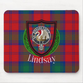 Lindsay Scottish Clan Tartan & Crest Mousepad