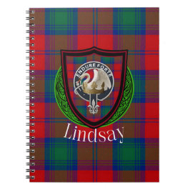 Lindsay Scottish Clan Tartan & Crest Notizblock