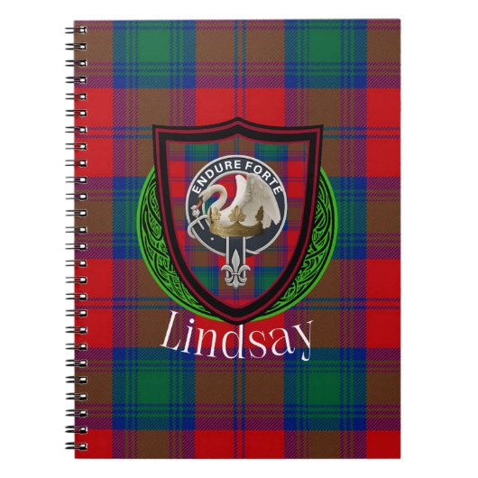Lindsay Scottish Clan Tartan & Crest Notizblock (Vorderseite)