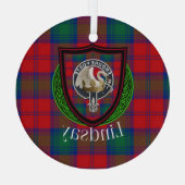 Lindsay Scottish Clan Tartan & Crest Ornament Aus Glas (Rückseite)