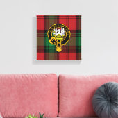 Lindsay Scottish Wappen und Tartan Canvas print Leinwanddruck (Insitu (Wohnzimmer))