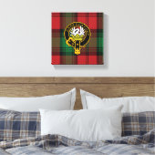 Lindsay Scottish Wappen und Tartan Canvas print Leinwanddruck (Insitu (Schlafzimmer))
