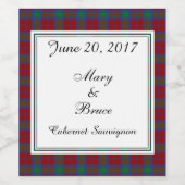 Lindsay Scottish Wedding Wine Label Weinetikett (Einzelnes Label)