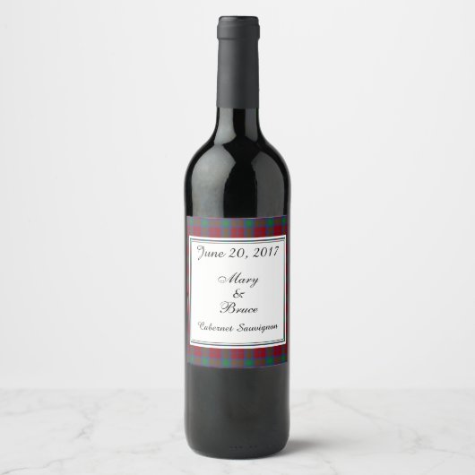 Lindsay Scottish Wedding Wine Label Weinetikett (Vorderseite)