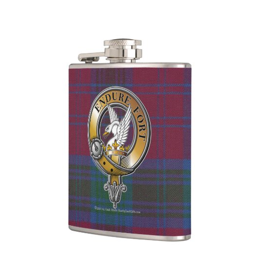 Lindsay Tartan & Abzeichen Flachmann (Links)