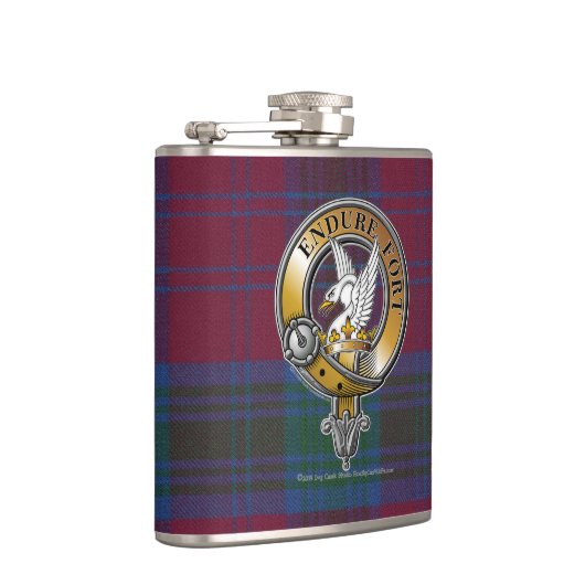 Lindsay Tartan & Abzeichen Flachmann (Rechts)